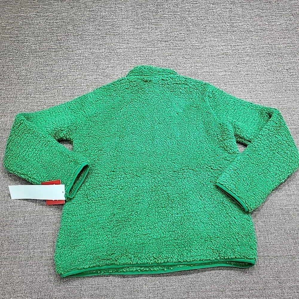 Kids Boys Girls Long Sleeve Sherpa Lounge Pullover Top X-Large Size 14 Green